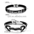 adjustable silicone bracelet with ID metal clasp